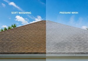 Comparison of soft wash and pressure wash