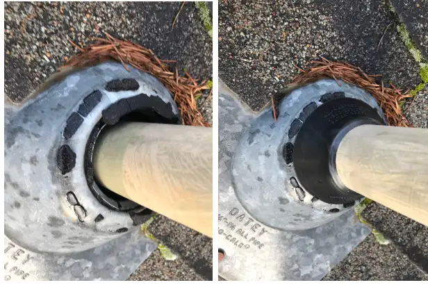 torn pipe jack
