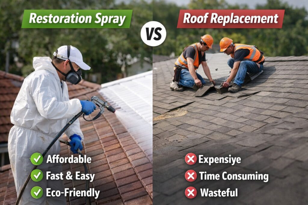 Restoration spray VS Roof Replacement 