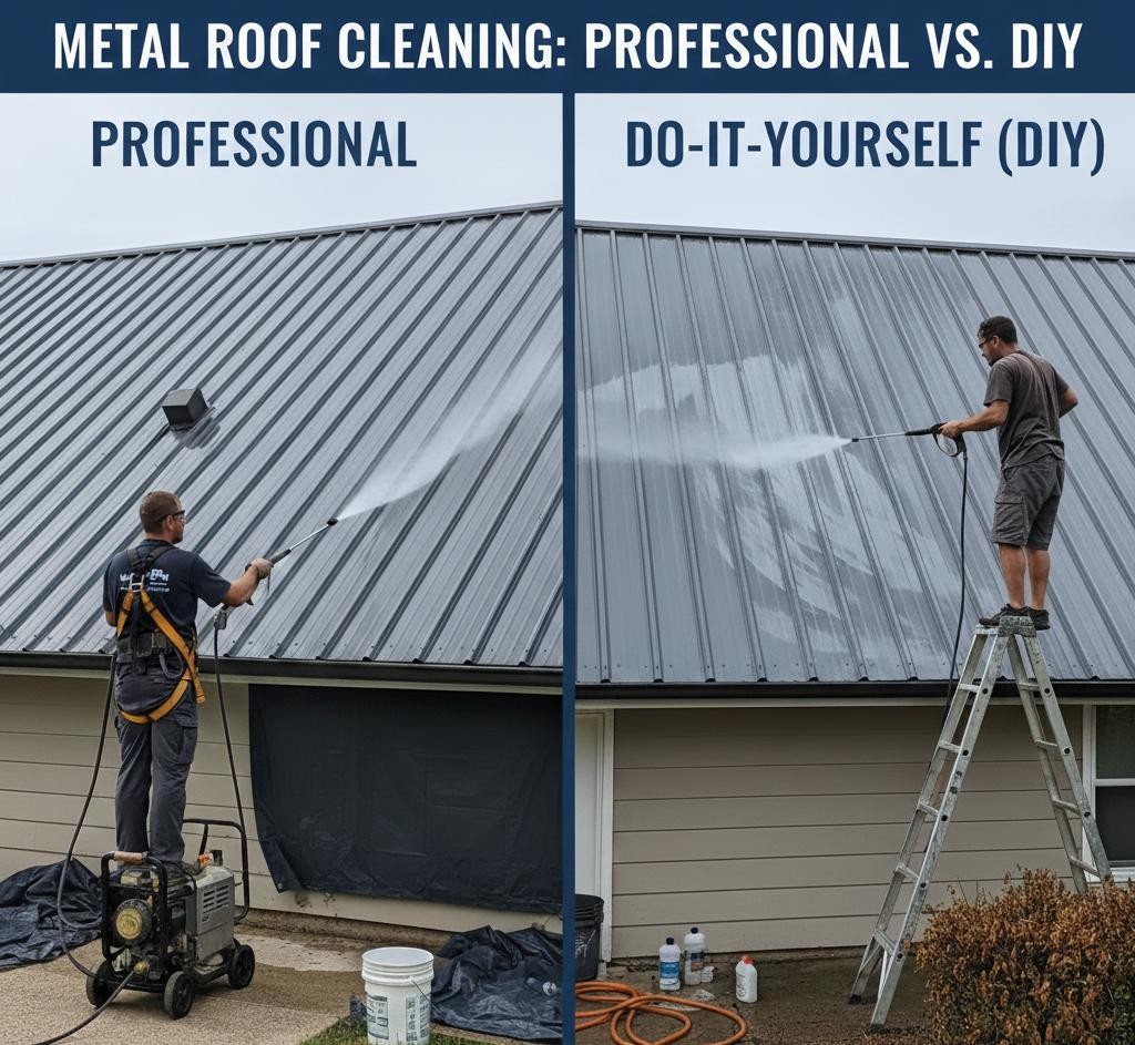 The difference between professional and do-it-yourself cleaning of metal roofs