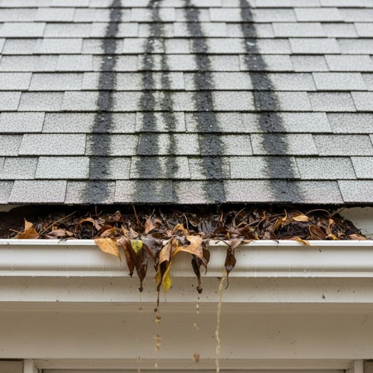 Clogged Gutters Cause Water Damage