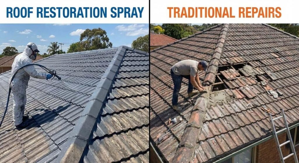 Roof restoration spray vs Repairs