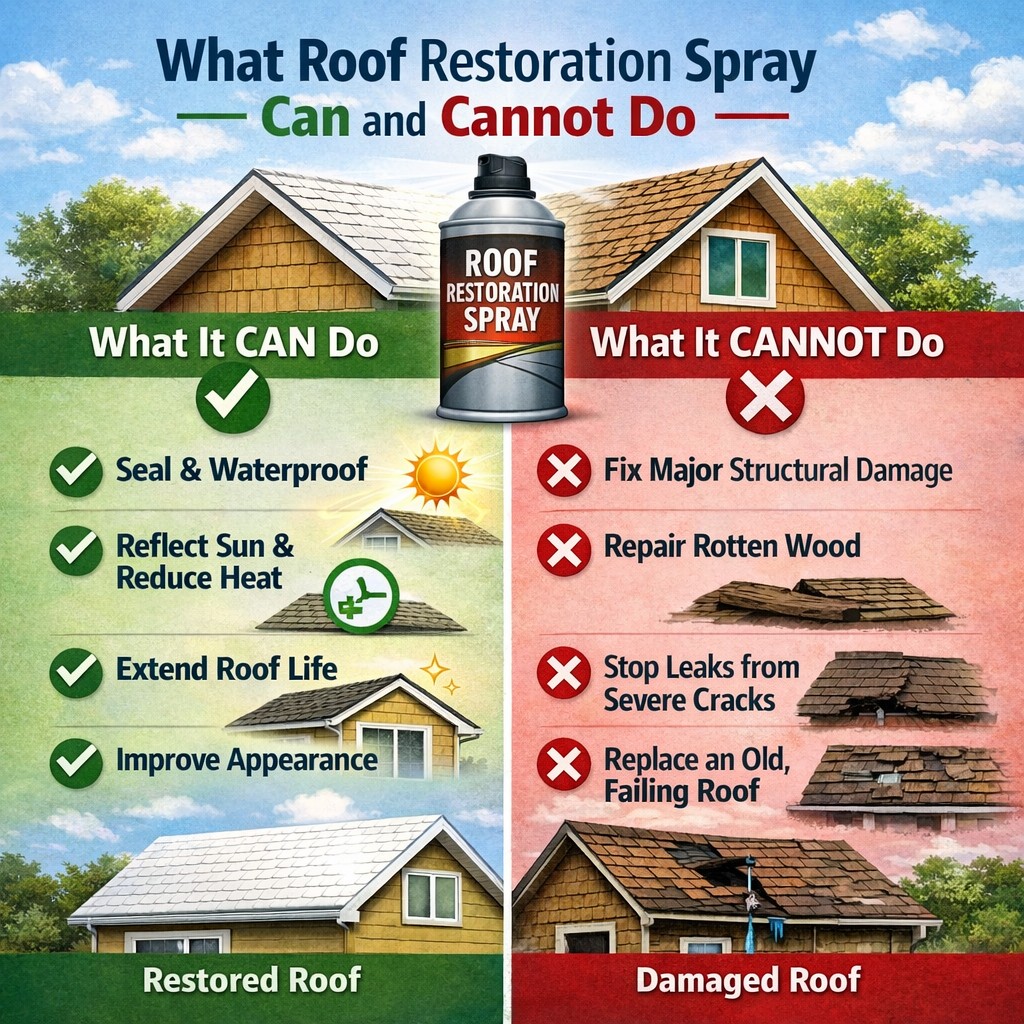 Roof Restoration Spray Can and Cannot Do