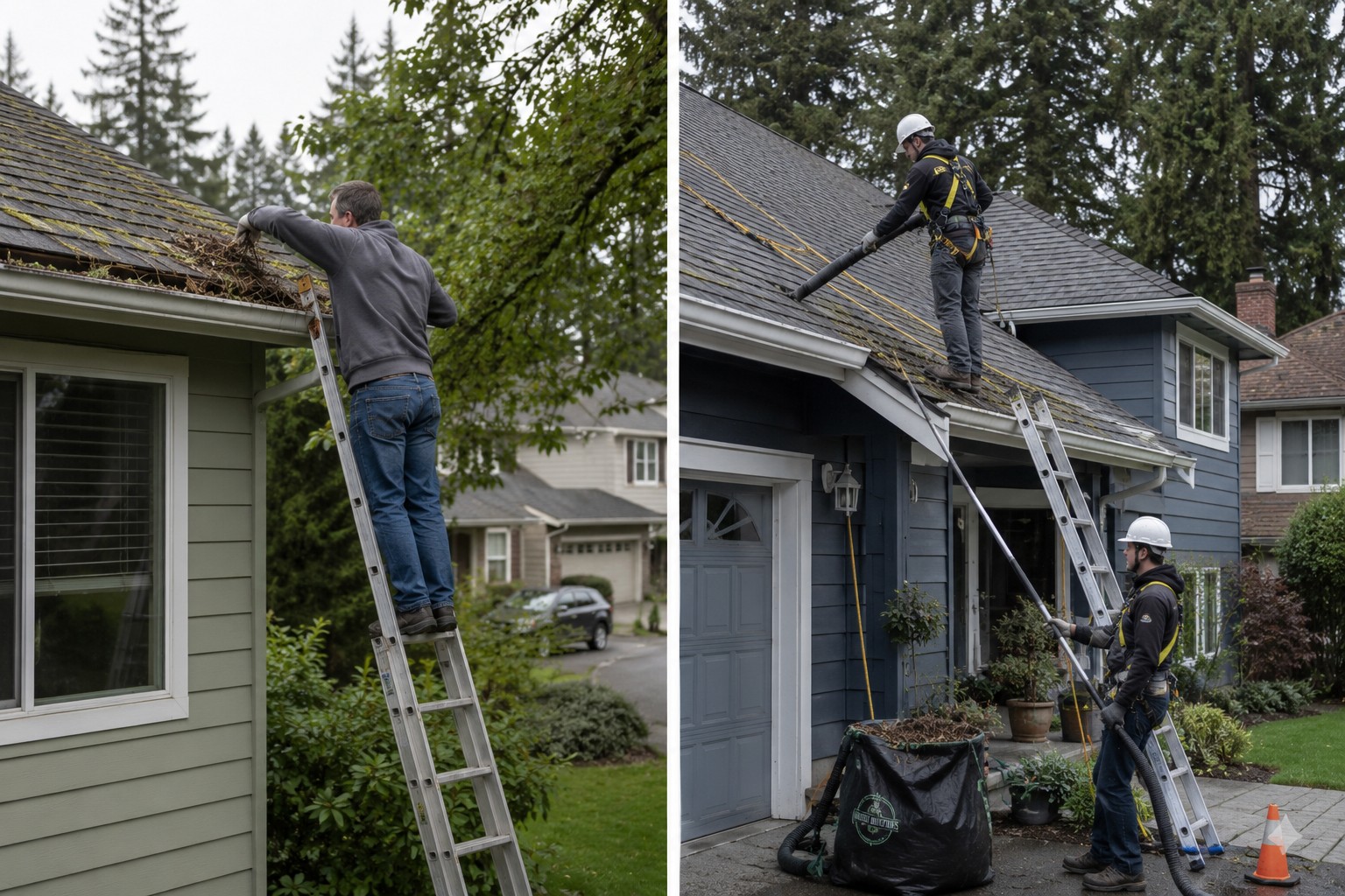 cleaning a roof in Salem, Oregon